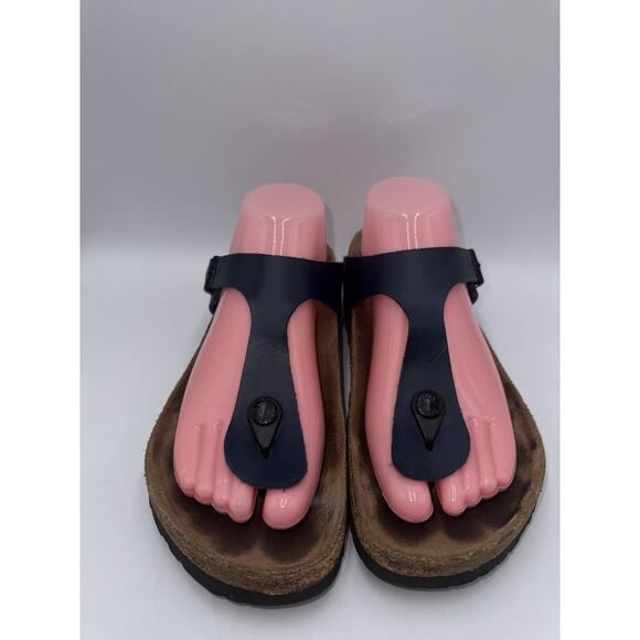 Birkenstock Sandals Womens 39 Blue Gizeh Birko-Flor Slip On Thong Shoes - Picture 2 of 11